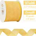3 x HUIHUANG Yellow Burlap Wired Ribbon - 2.5 inch X 10 Yards Solid Wired Edge Jute Ribbon for Wreaths, Big Bows, Crafts, Swags, Outdoor Decoration
