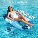 2 Pack Pool Floats Adult Heavy Duty, Inflatable Pool Lounger Float with Detachable Cup Holders & Backrest, Extra Large Pool Rafts Water Floaties for Adults Swimming Pools Beach Lake Party