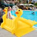 Seenelling 98 Inch Giant Inflatable Duck Pool Slide, Large Water Slide Above Ground for Kids and Adults, Summer Swimming Pool Party Supplies for Backyard, Kids Birthday Party, Family Game