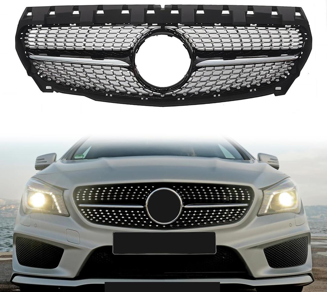 CLA Grill Cla Front Grille for Mercedes Benz W117 Diamond CLA180 CLA200 CLA250 CLA45 AMG 2013-2019 Black