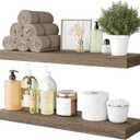 BAMEOS Floating Shelf, 24x6 Wall Shelf,Decor Wall Mounted Shelves,Hanging Shelf Set for Bathroom Kitchen Living,Kitchen,Room Bedroom Storage (Boathouse Oak)