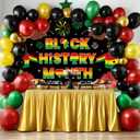 Black History Month Backdrop 6x4FT African American Black History Month Photography Background Festival Party Decorations Supplies Photo Props (6x4FT: 72x48 inch)
