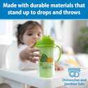 Dr. Brown's Milestones Insulated Sippy Cup with Straw and Handles, Spill-Proof Tumbler with Lid, 2-Pack, Blue & Green, 10 oz/300 mL, BPA Free, 12m+