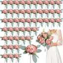 Scawim 50Pcs Artificial Peonies Flowers, 4â€™â€™ - Dusty Pink