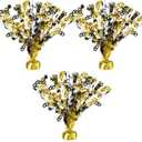 3 Pcs Happy 60th Birthday Table Decorations 60th Birthday Centerpieces for Table Metallic Gold Gleam 60th Wedding Anniversary Decorations Party Supplies for Black and Gold 60 Year Old Party, 14 Inch