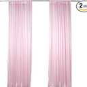 J&V TEXTILES 2 Panels Solid Grommet Semi Sheer Faux Silk Window Curtain Drapes Treatment in 84" Length (Pink) Visit the J&V TEXTILES Store