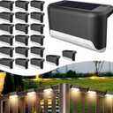 BKBB PPBB Solar Deck Lights Outdoor, 20 Pcs Solar Step Lights, Waterproof LED Solar Lights for Outdoor Stairs, Step, Fence, Yard, Patio, Railing, Garden and Pathway
