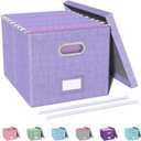 Oterri File Organizer, File Box, File Cabinet for Letter File Folder Storage, Hanging File Organizer for Office/Decor/Home,Document Organizer, 1 Pack, Lavender-Box Only
