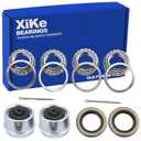 XiKe 2 Set Trailer Bearings Kit Fits for 1-1/16'' 2000-2200 Lbs Axles Trailer Wheel Hub, L44649/L44610 and 12192TB Seal OD 1.980'', Dust Cover and Cotter Pin, Rotary Quiet High Speed and Durable.