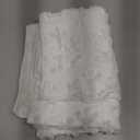 Roshtia Winter Snowflake Table Runner Soft Plush Faux Fur Jacquard Snowflake Tabletop Runner 13 x 72 Inch Winter Kitchen Dining Table Decor for Home Indoor Outdoor Holiday Party Decor(White)