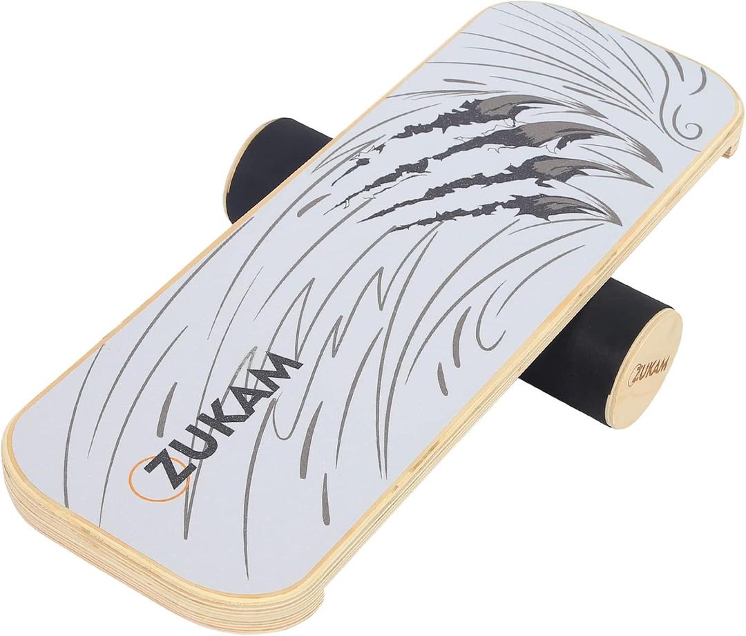 Balance Board Trainer, Wooden Balancing Board with Workout Guide to Exercise and Build Core Stability, Wobble Board for Skateboard, Hockey, Snowboard & Surf Training (Claw)