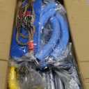 Swing Sets for Backyard, Toddler Swing Set with 2 Seat 1 Saucer & 1 Belt Seat, 440lbs Heavy-Duty Swing Frame w/8 Ground Stakes, A Frame Outdoor Swingset for Kids and Adults for Backyard (Blue)