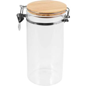 Yardwe Glass Storage Jars Airtight Coffee Canister Food Container 1420ml Sealed Jar with Bamboo Lids