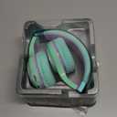 Riwbox Bluetooth Headphones, XBT-80 Folding Stereo Wireless Bluetooth Headphones Over Ear with Microphone and Volume Control, Wireless and Wired Headset for PC/Cell Phones/TV/Gym (Purple Green)