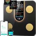 Runstar Scale for Body Weight, Smart Scale with 8-in-1 VA Display, High Precision Bathroom Digital Scale for Body Weight Heart Rate BMI Body Fat 22 Body Composition Sync APP, FSA HSA Eligible (Black-brown)