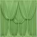 24x10FT Sage Green Backdrop Curtains for Wedding Parties, Wrinkle Free Polyester Photography Backdrop Drapes for Wedding Baby Shower Birthday Parties Stage Background Stand Decorations 4x10ft,6 Panels