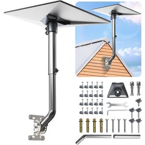 Starlink Gen 3 mount, Adjustable Starlink Wall Mount Compatible with V3 Standard Dish, 304 Stainless Steels Gen 3 Starlink Mounts Kit Include Pipe Adapter, Starlink Roof Mount for Stone or Wooden Wall