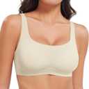 YEOREO Womens Everyday Bra Scoop Wireless Bralette No Underwire Corriney Full Coverage Push Up Bra, Size S