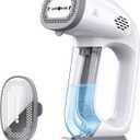 Steamer for Clothes, 110-240V Travel Steamer with 2500Pa Vacuum Suction, NTC Control, Burst Steam, 30% Quick Wrinkle Removal, Portable Handheld SteamerIron 2 In 1 for Travel and Home Use (Light Grey)