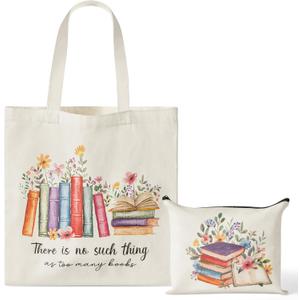 There Is No such Thing As Too Many Books Tumbler, Canvas Tote, And Bookmark