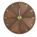 Crystal Art Gallery Round Wood Walnut Clock