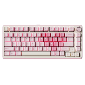 YUNZII B75 PRO Wireless Mechanical Keyboard,75% Layout with Knob,Hot Swap Gasket Custom Structure,Creamy Pre-lubed Switches,RGB Backlit,Bluetooth/Type-C/2.4G for Win/Mac(Milk Switch,Pink)