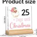 Funny Days Till Christmas Countdown Sign Christmas Countdown Calendar Acrylic Decor Xmas Vacation Sign Pink Santa Retro Decoration 4 x 4 Inch