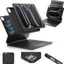 ESR [Upgraded] iPad Air 13 Inch Case Keyboard (M3/M2, 2025/2024), Easy-Set Magnetic Stand, Portrait/Landscape Mode, Removable Case with Multi-Touch Trackpad, Rebound 360 Series, Black