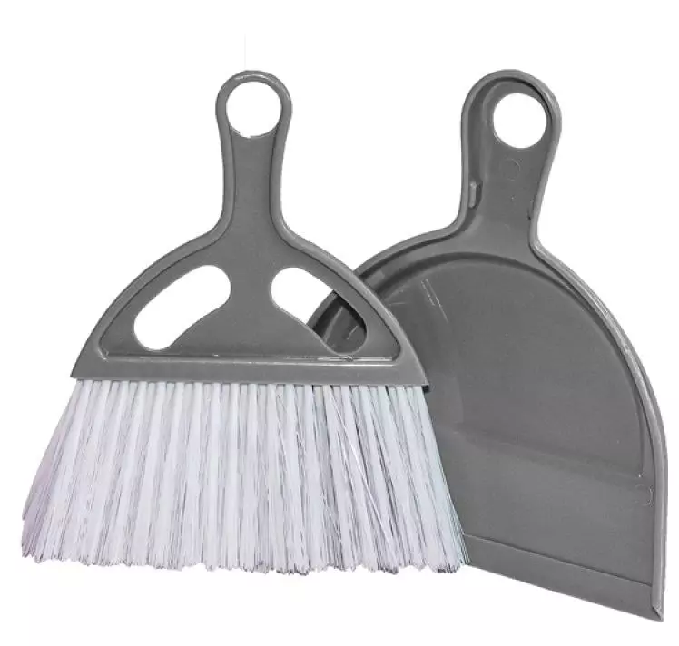 Dust Pan & Brush Set, Pak Of 2, Grey