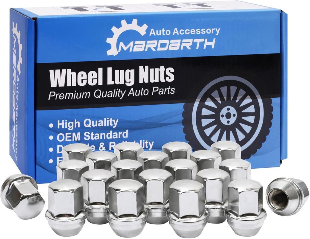 Set of 20, 14x1.5 Wheel Lug Nut Chrome 1.5 Inch Compatible with OEM Factory Camaro Corvette Equinox Impala Wheel