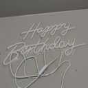 Happy Birthday Neon Sign for Wall Decor, LED Happy Birthday Light Up Sign, USB Powered Dimmable Neon Light for Birthday Party Decorations Backdrop, White (17 x 12 inch)