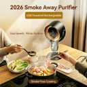 PuffHide 2026 UpgradeSmoke Away Purifier Fan, Black & Gold Portable USB Rechargeable Tabletop Smoke Extractor, Adjustable Angle Filter for Indoor Smoking, Cooking, Office & Kitchen
