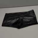 Zebaexf Women Black Leather Shorts High Waist Sexy Legging Faux Stretchy Shorts PU Leather Shorts (Medium)