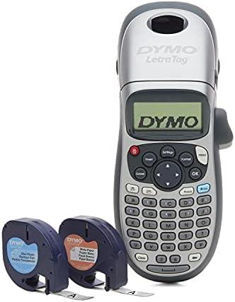 Dymo LetraTag LT-100H Label Maker Starter Kit | Handheld Label Maker Machine | with Paper & Clear Plastic Label Tape | Ideal for Office or Home