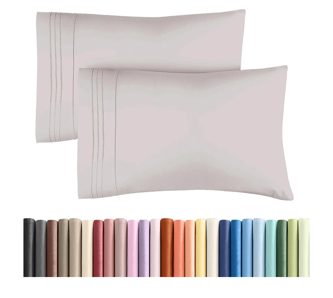 King Pillow Cases Set of 2 - Ultra Soft Hotel Quality Pillowcase Covers - Comfy, Cozy & Wrinkle Free - Shrinkage, Stain & Fade Resistant - Machine Washable Pillow Protectors - 2 Piece Set - Light Grey