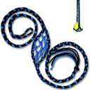 Paracord Handwoven 6-Strand Braided Shepherd Sling - Throwing Tool for Stones & Tennis Balls | Balearic Style Rock Launcher for Adults | Durable DesignBlack Blue