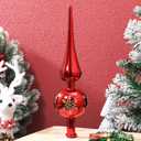 Homoyoyo Christmas Tree Topper Xmas Tree Sequins Adornment Red Delicate Xmas Treetop Decoration Ornament