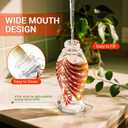 Hummingbird Feeder for Outdoors, 24oz Glass Nectar Feeder with Perch & 5 Flower Feeding Ports, Leakproof Hanging Bird Feeder for Garden Yard Decor, Outside Gifts for Women & Mom, Ruby Red