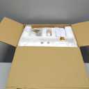 AMZASA Farmhouse Chandelier, 5-Lights Visual Comfort Gold Light, Muted Gold with White Fabric Shade, Linear Island Lighting Fixture for Kitchen, Dining Room