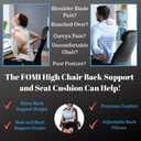 FOMI Gel High Chair Back Support and Seat Cushion | Adjustable Lumbar Pillow Placement for Upper Lower Thoracic, Coccyx, Pressure Sore Pain Relief | for Car, Office Chair, Gaming | Posture Aid, Back - 23"