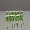 20pcs White tulips artificial flowers Faux Flowers Fake tulips Flowers Mother's Day Easter ValentineS Day Gifts in Home Kitchen Wedding Dining Table Decorations
