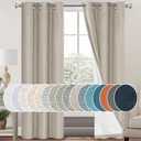 PrinceDeco 100% Blackout Curtains for Bedroom 84 Inches Long Linen Blackout Thermal Drapes Privacy Protection Room Darkening Window Curtain with White Liner, 2 Panels Set, W42 X L84,Stone