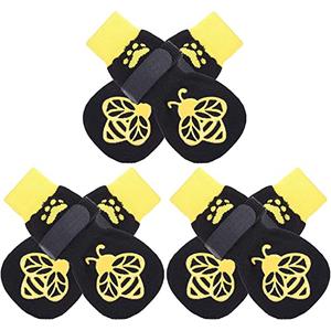 EXPAWLORER Anti Slip Dog Socks to Prevent Licking Paws,Winter Dog Boots & Paw Protectors,Dog Booties for Hardwood Floors with Grippers,Dog Shoes for Hot/Cold Pavement Senior Dog XS