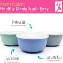 Elk and Friends Stainless Steel Bowls with Silicone Sleeve for Babies & Toddlers | Lids Included | Stay Put Suction | Cereal & Snack Bowls | 4 Pack