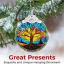 2 x NewEleven Tree of Life Ornament 2025 - Beautiful Christmas Ornaments, Tree of Life Gifts for Women, Men - Meaningful Gifts from Friend, Family - Stained Glass Ornament