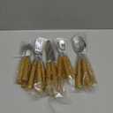 Bamboo Flatware Set 20 Piece, Hoften Plastic Handle Silverware Set for 4, Stainless Steel Cutlery Include Fork Spoon and Knife, Utensils for Daily Used and Party