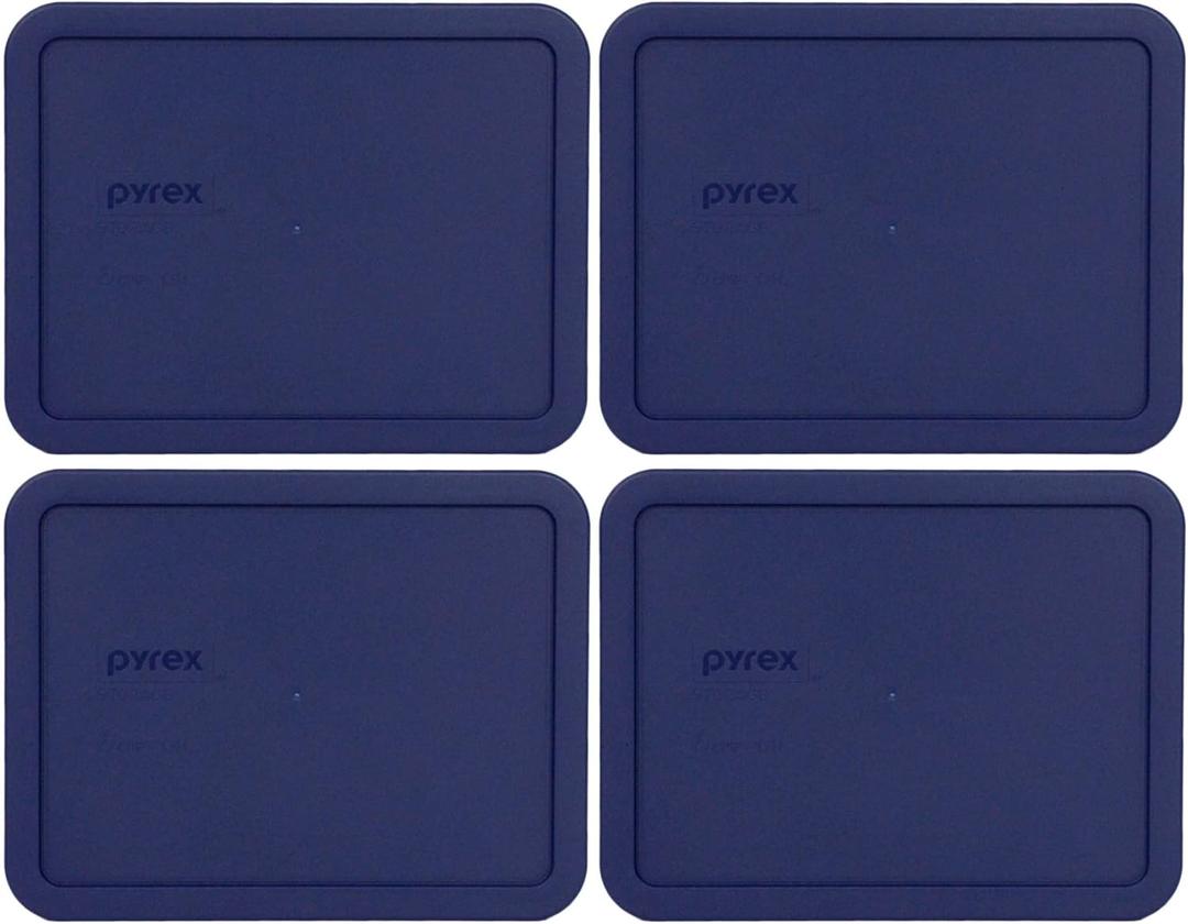 Pyrex 7211-PC (6-Cup) Blue Replacement Lids (4-Pack) - Made in USA