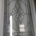 Entry Door Glass Insert White Exterior Front Door Window Inserts Replacement Kit for Home Improvement (22 x 36,Nickel Caming)