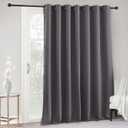 RYB HOME Blackout Patio Door Curtain - Room Divider Curtain Thermal Insulated Vertical Drapes Window Treatment for Sliding Glass Door Backdrop, Wide 100 x Long 95 inch, Grey