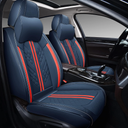 GXT Car Seat Covers Front Seats Only, Front Car Seat Covers 2 Pack, Premium Faux Leather Car Seat Cushion - Universal Fit for Most Sedans SUV Pick-up Truck with Headrests(Blue and Red Strip)